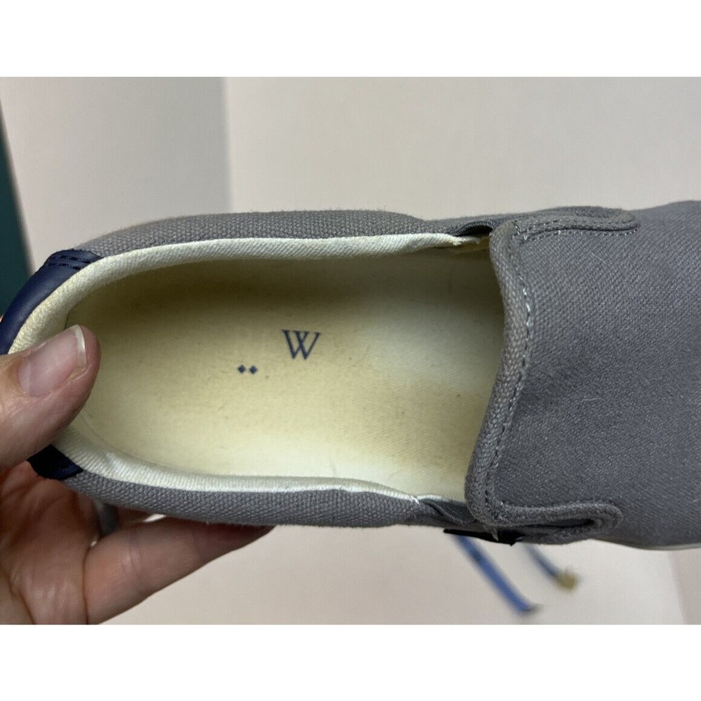 J Crew Mens Explorer Canvas Slip-on Sneaker Sz 8 Gray Coastal Casual Comfortable - Picture 7 of 10